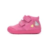 Kép 1/7 - Hot pink DDStep kislány első lépés cipő ezüst csillogó szív mintával, dupla tépőzárral és hajlékony talppal