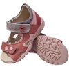 Kép 4/4 - Linea Kislány Bőr Szandál - Mályva / Ezüst / Szív és Virág díszítéssel 25-30