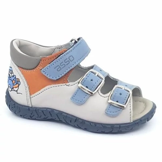  Asso csattos - tépőzáras autós fiú szandál - 21-es méret