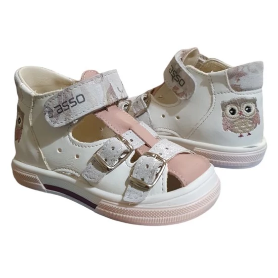 Asso tépőzáras kislány baglyos szandálcipő 24-es méret