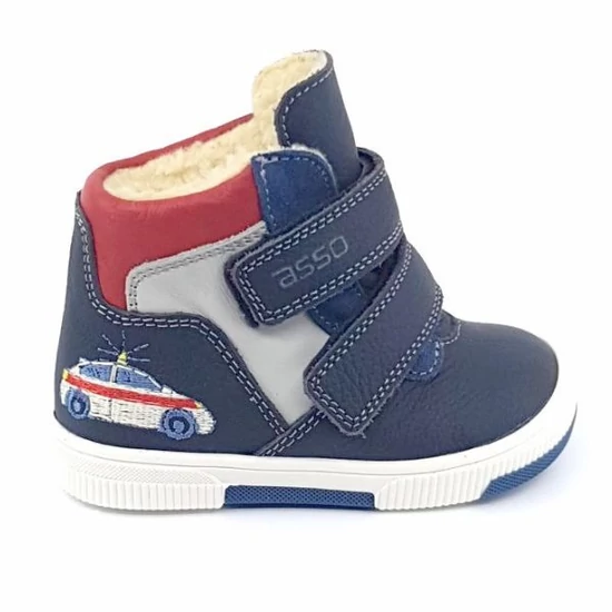 Asso  téli meleg texes vízálló kisfiú rendőrautós cipő 20-as méret