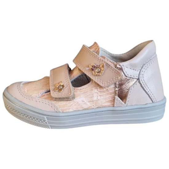 Linea rózsaszín-bézs lány nyitott bőrcipő 25-30 méret