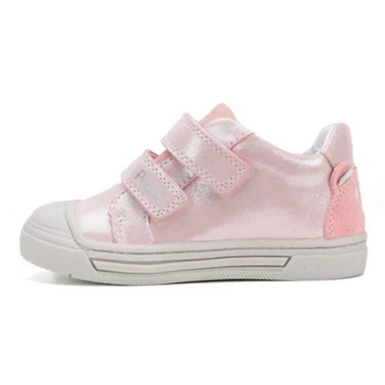 Csillogó pink Ponte20 kislány szupinált cipő dupla tépőzárral és világosszürke talppal