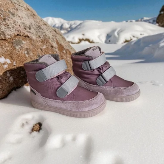Mályva színű Primigi GORE-TEX kislány téli bakancs meleg béléssel és szürke tépőzárakkal