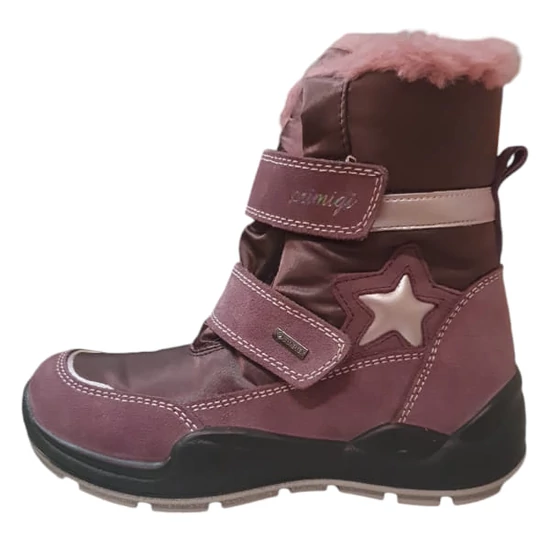 Mályva színű Primigi GORE-TEX lány hótaposó meleg bundás béléssel és csillag dísszel