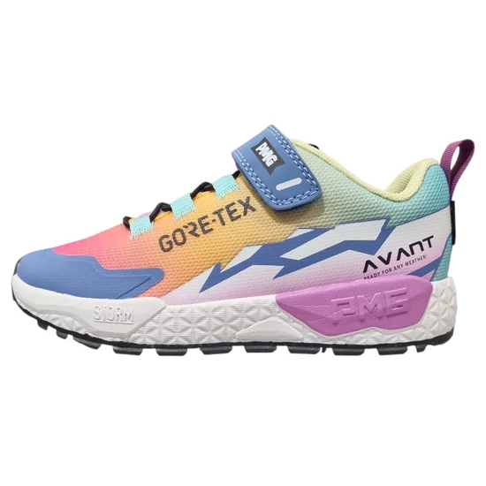 Színátmenetes sárga-pink-kék Primigi Gore-Tex lány sportcipő lila tépőzárral és Avant felirattal