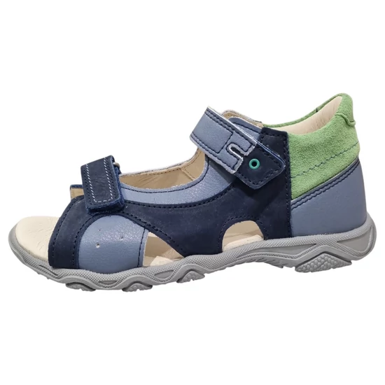 Linea fiú szandál kék–zöld színben, bőr felsőrésszel, 36–37 méretben