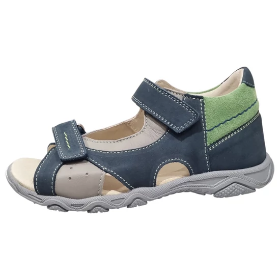 Linea fiú szandál kék–zöld színben, bőr felsőrésszel, 36–37 méretben