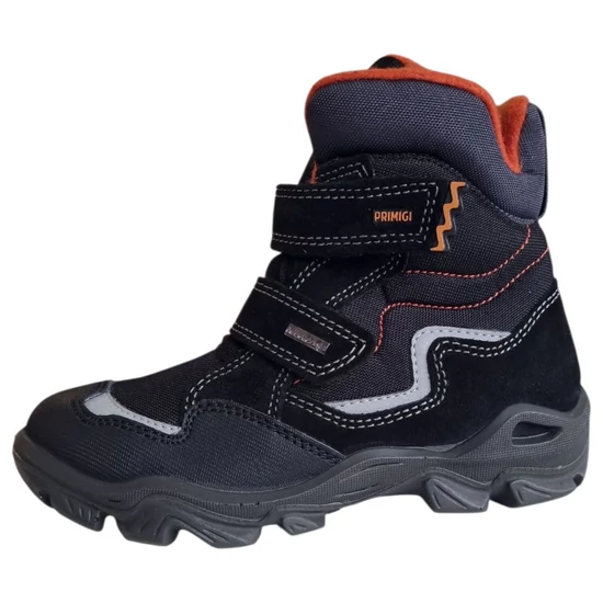 Fekete Primigi GORE-TEX fiú hótaposó narancssárga béléssel és tépőzárral