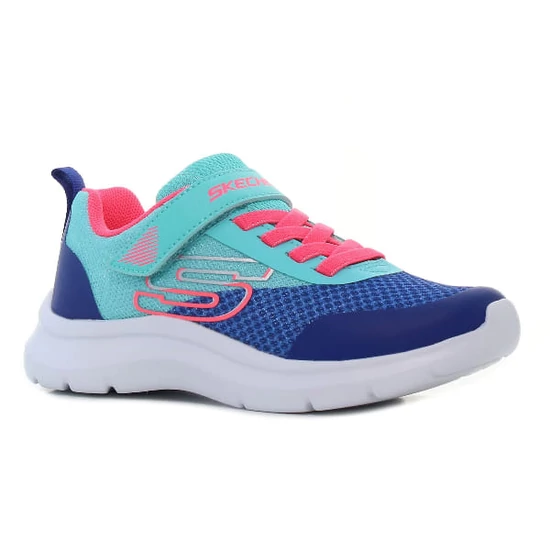 Türkiz és sötétkék lány sportcipő pink fűzővel és tépőzárral