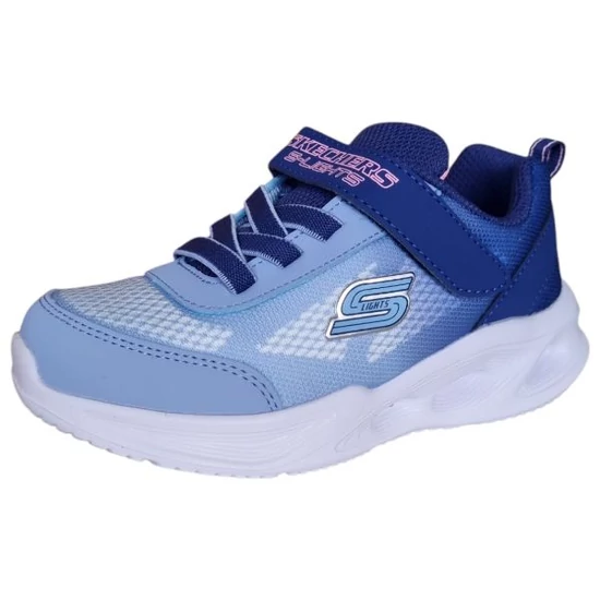 Kék és lila Skechers S-Lights kislány sportcipő világító talppal és tépőzárral